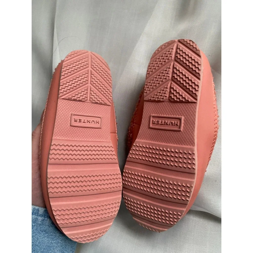 Hunter Sherpa Slip On Fuzzy Pink Shoes Clogs‎ Girl's 11 Preppy Winter Scandi Fur